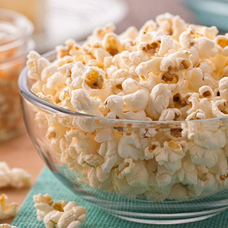 Bowl of plain popcorn