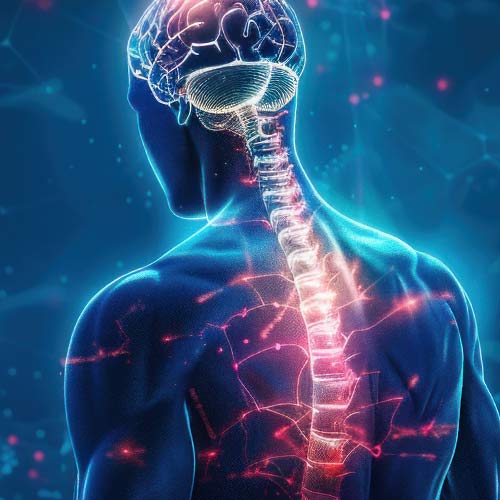Illustration of the spine and nervous system