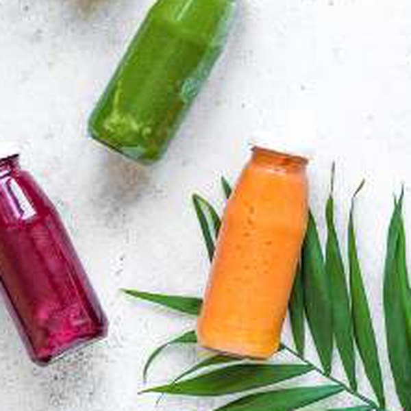 Bottles of green juice