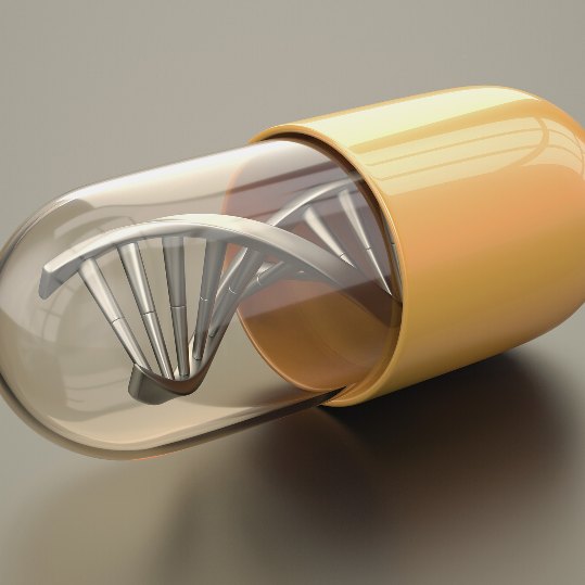 DNA strand inside a capsule