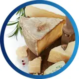 Selection of aged cheeses, a dietary source of vitamin K2